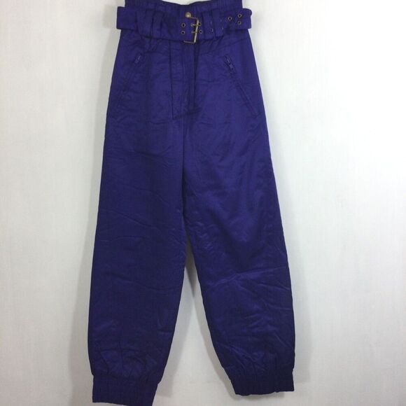 Ossi Ski Wear Vintage Womens Ski/Snowboard Snow Pants With Belt Blue Size 6 - Picture 9 of 9